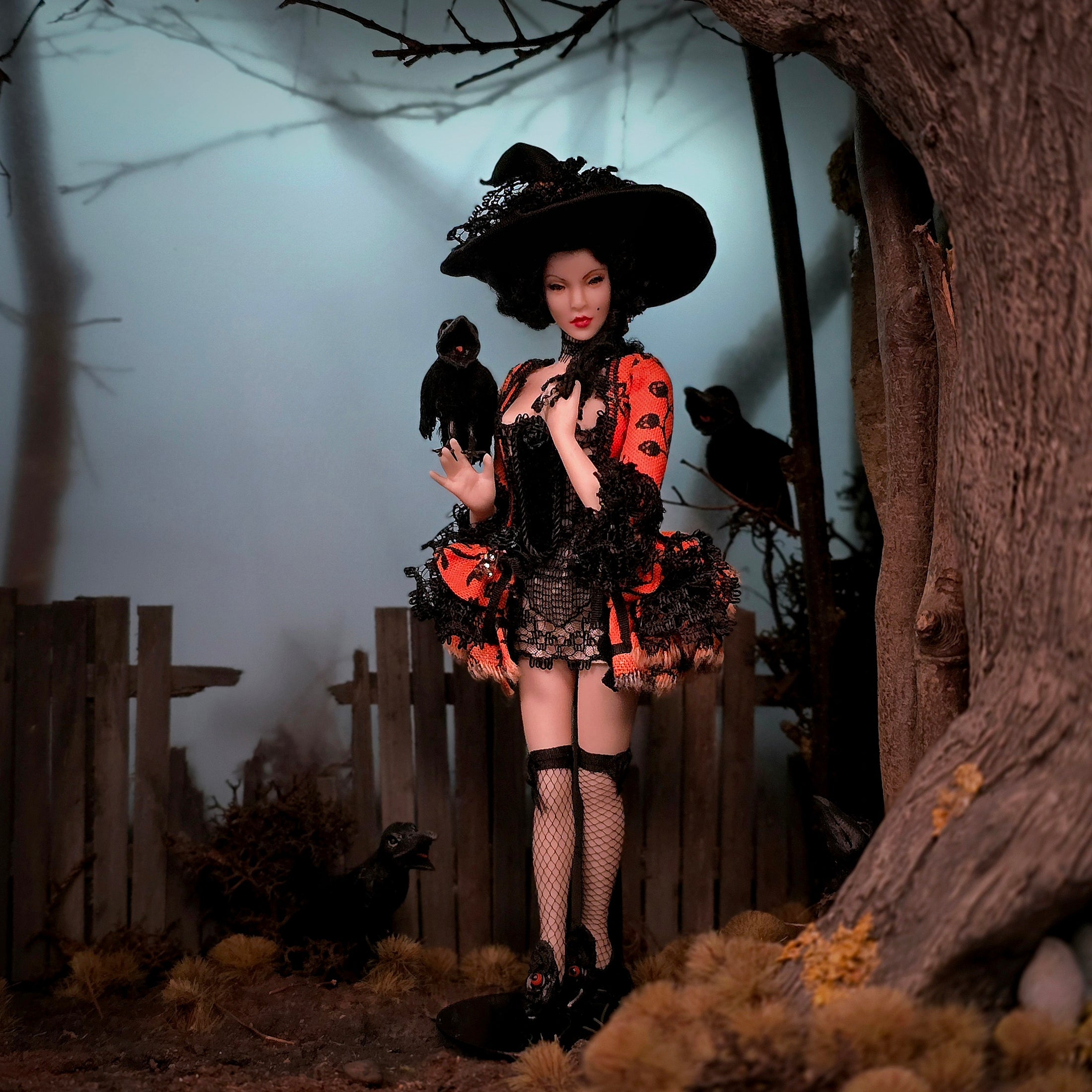 Dana Burton OOAK Halloween Pretty Witch Doll for Magpie Miniatures