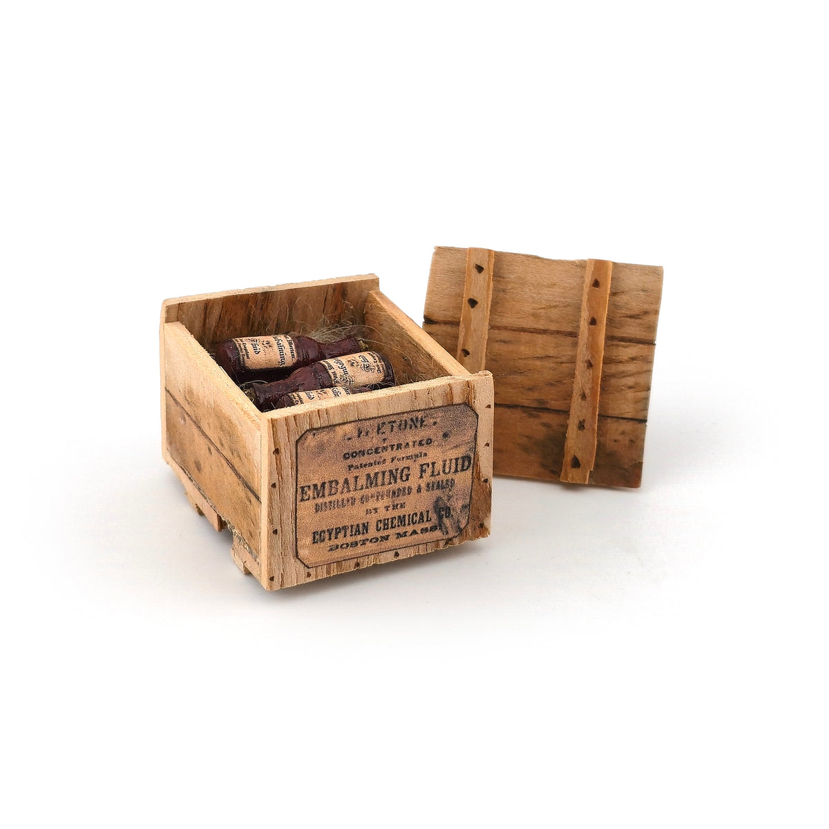 Box of Embalming Fluid Bottles Dollhouse Miniature