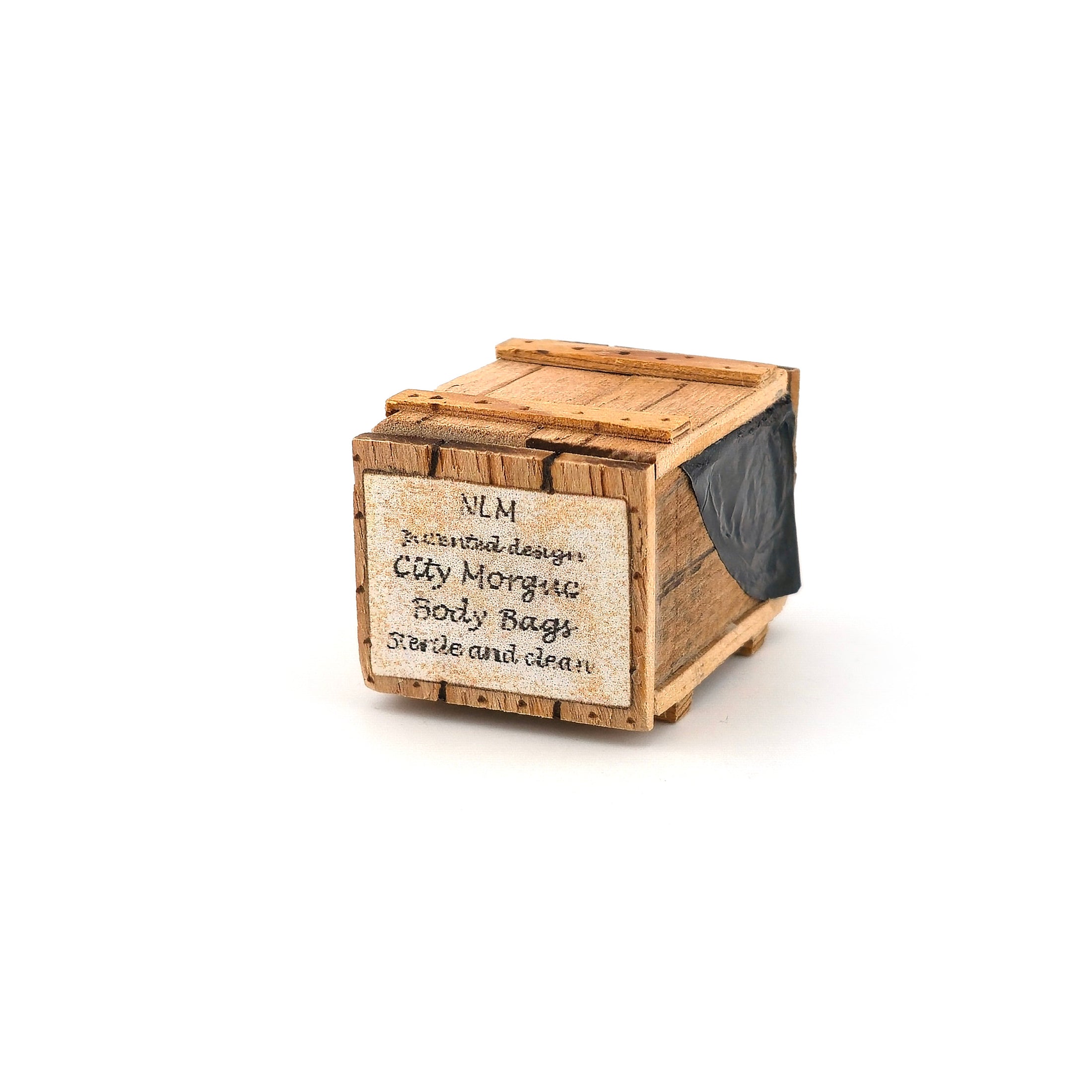 City Morgue Body Bags Crate Dollhouse Miniature