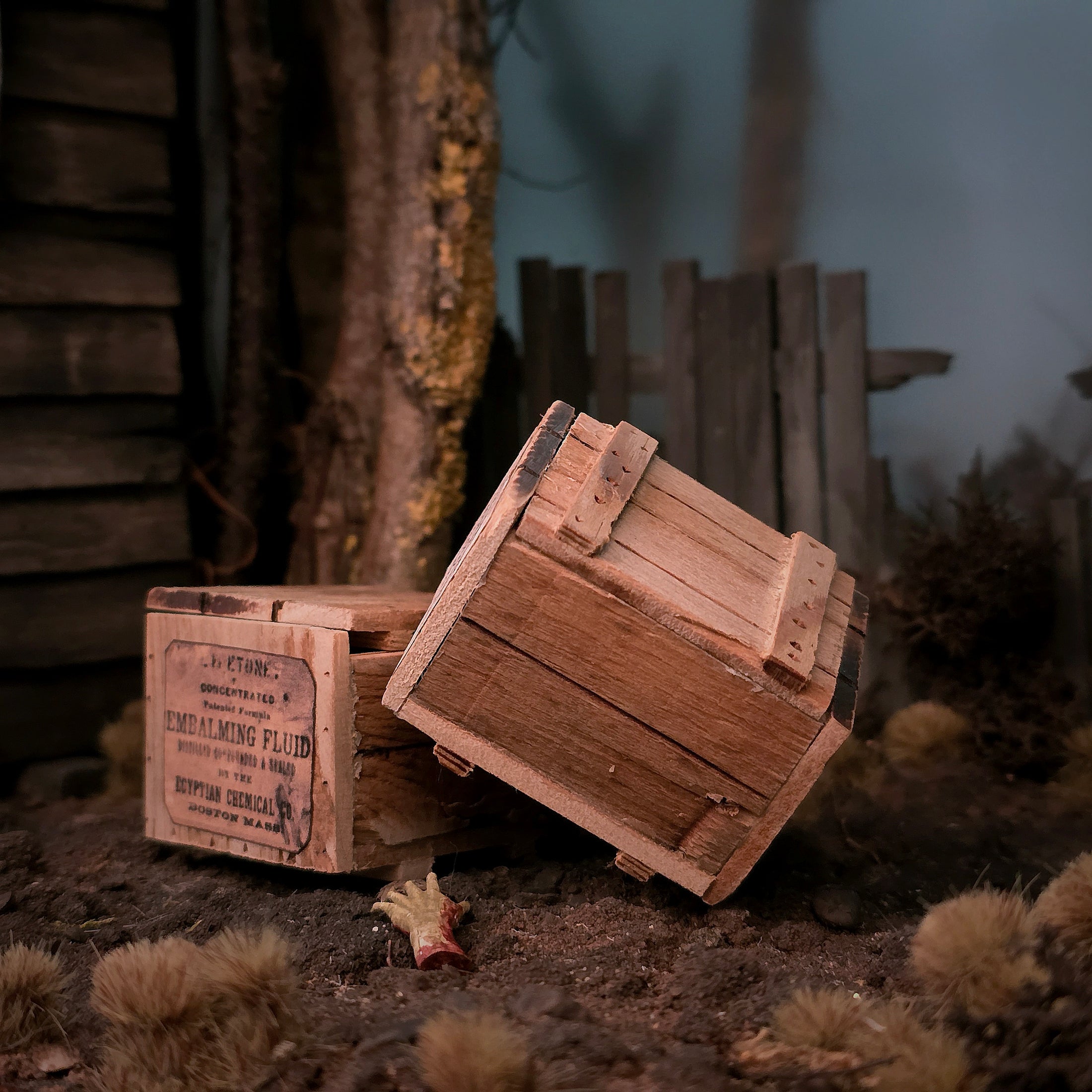 City Morgue Body Bags Crate Dollhouse Miniature