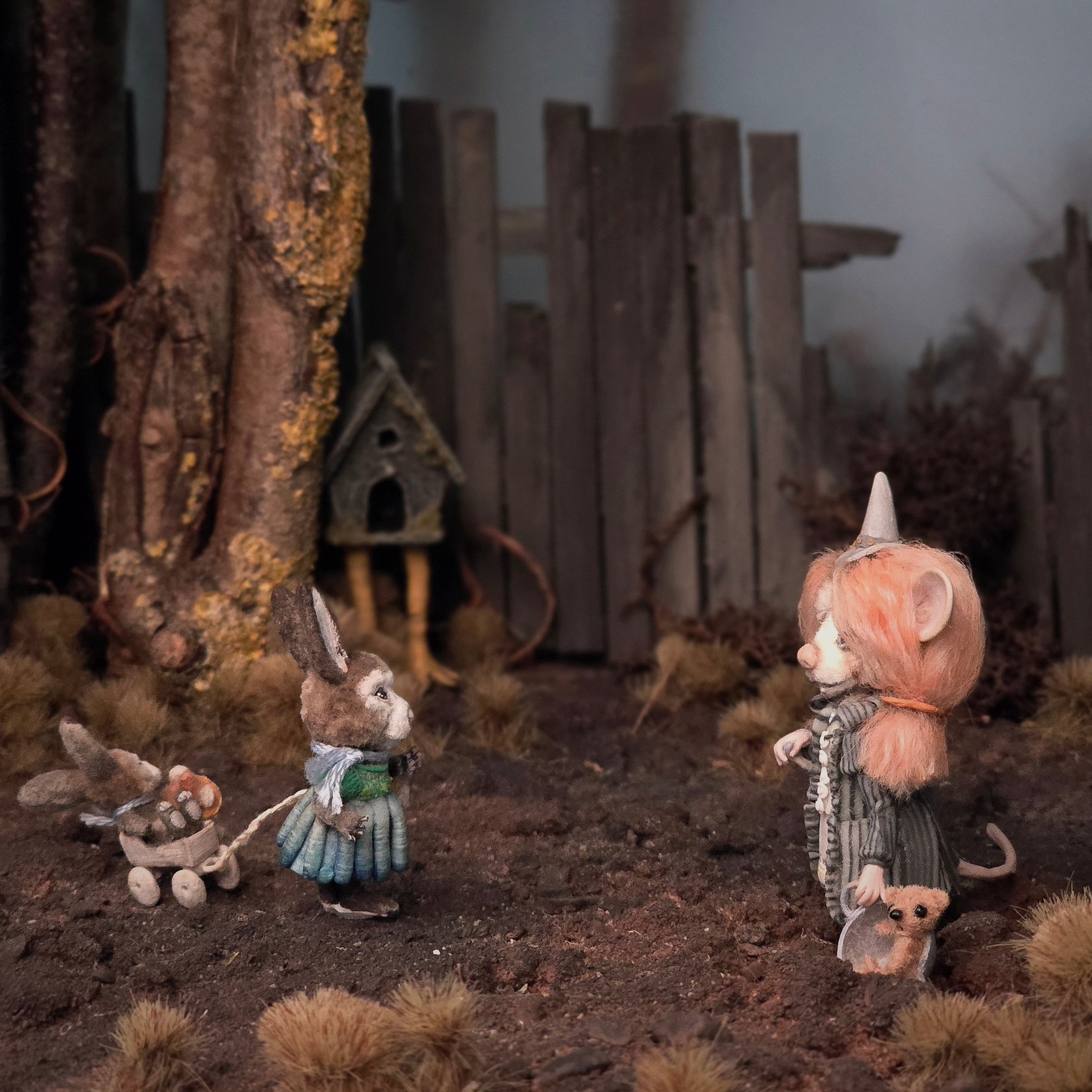 Witchy Field Mouse Character with Teddy Bear by Aleah Klay