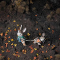 Load image into Gallery viewer, Bunny Girl with Baby Rabbit Fall Pull Cart by Aleah Klay
