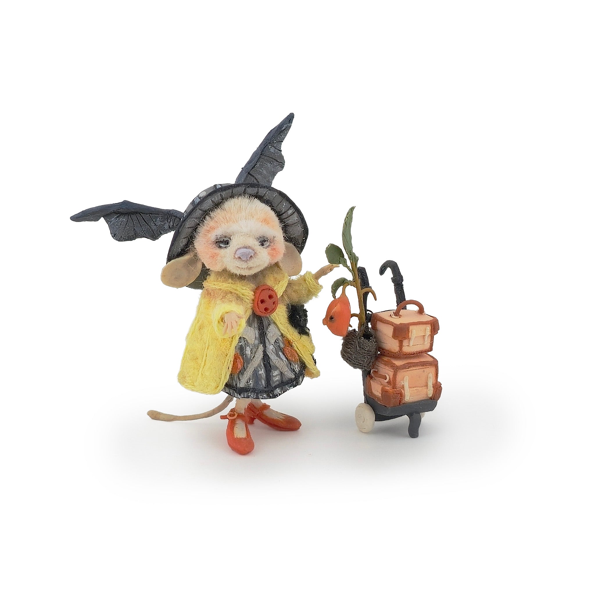 Witch Mouse Character Doll with Traveling Cart by Aleah Klay