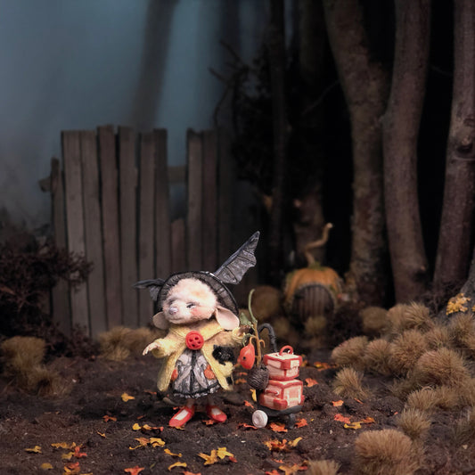 Witch Mouse Character Doll with Traveling Cart by Aleah Klay