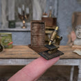 Load image into Gallery viewer, Antique-Style Microscope & Blood Specimen Slide Miniature Collection
