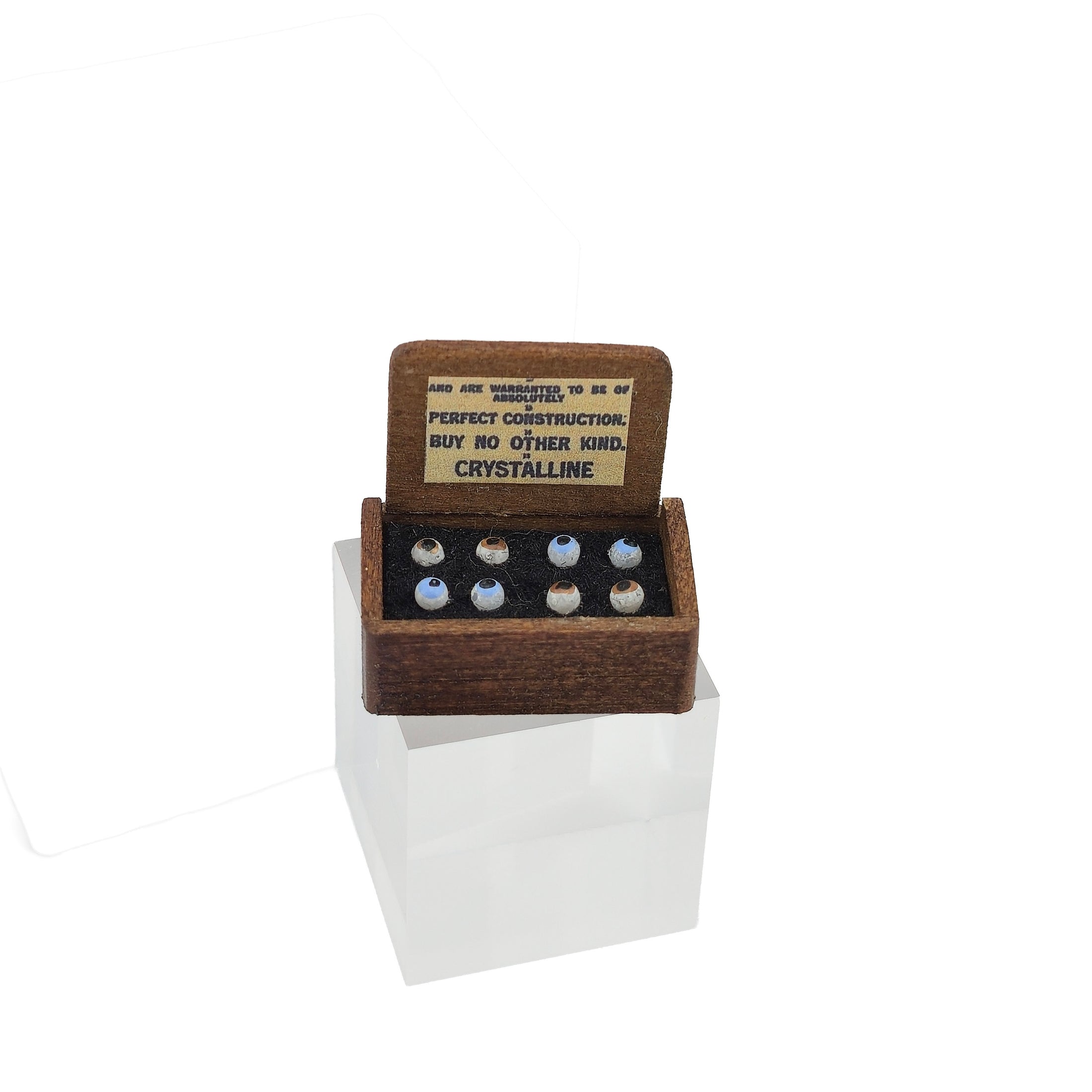 Miniature “Crystalline” Eyeball Display Box Spooky Decor