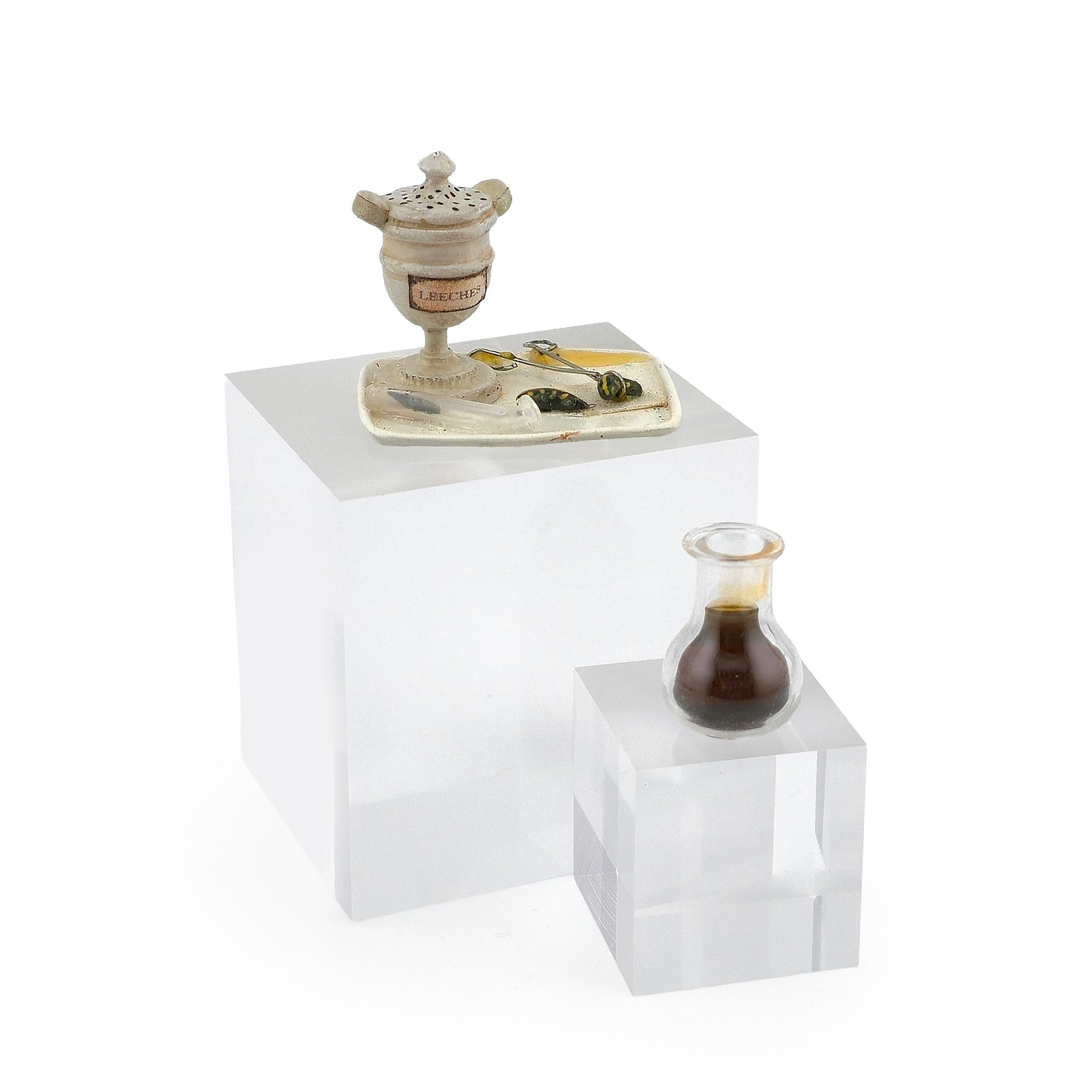 Miniature Leeching Tray and Blood Carafe by Coursien and Dudley
