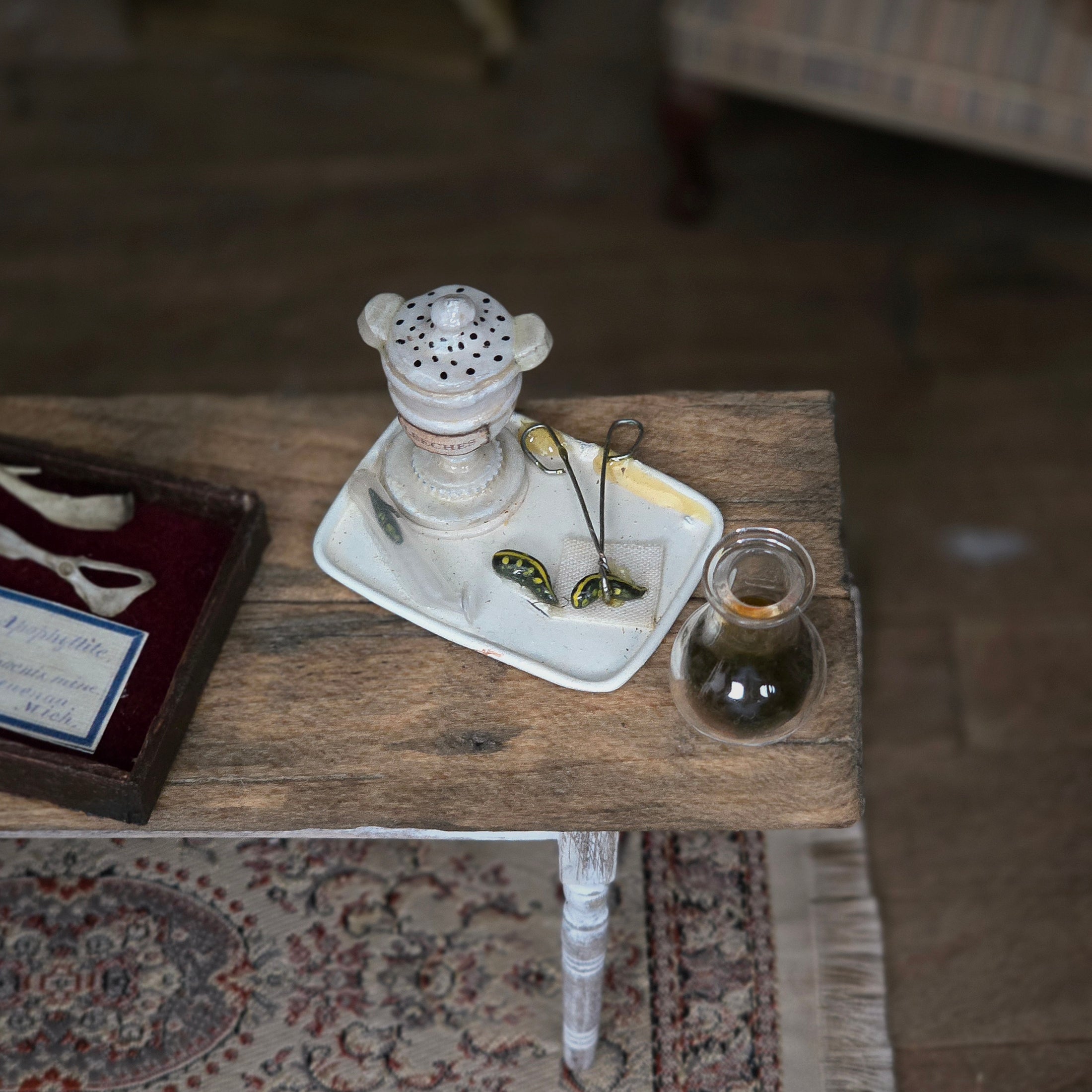 Miniature Leeching Tray and Blood Carafe by Coursien and Dudley