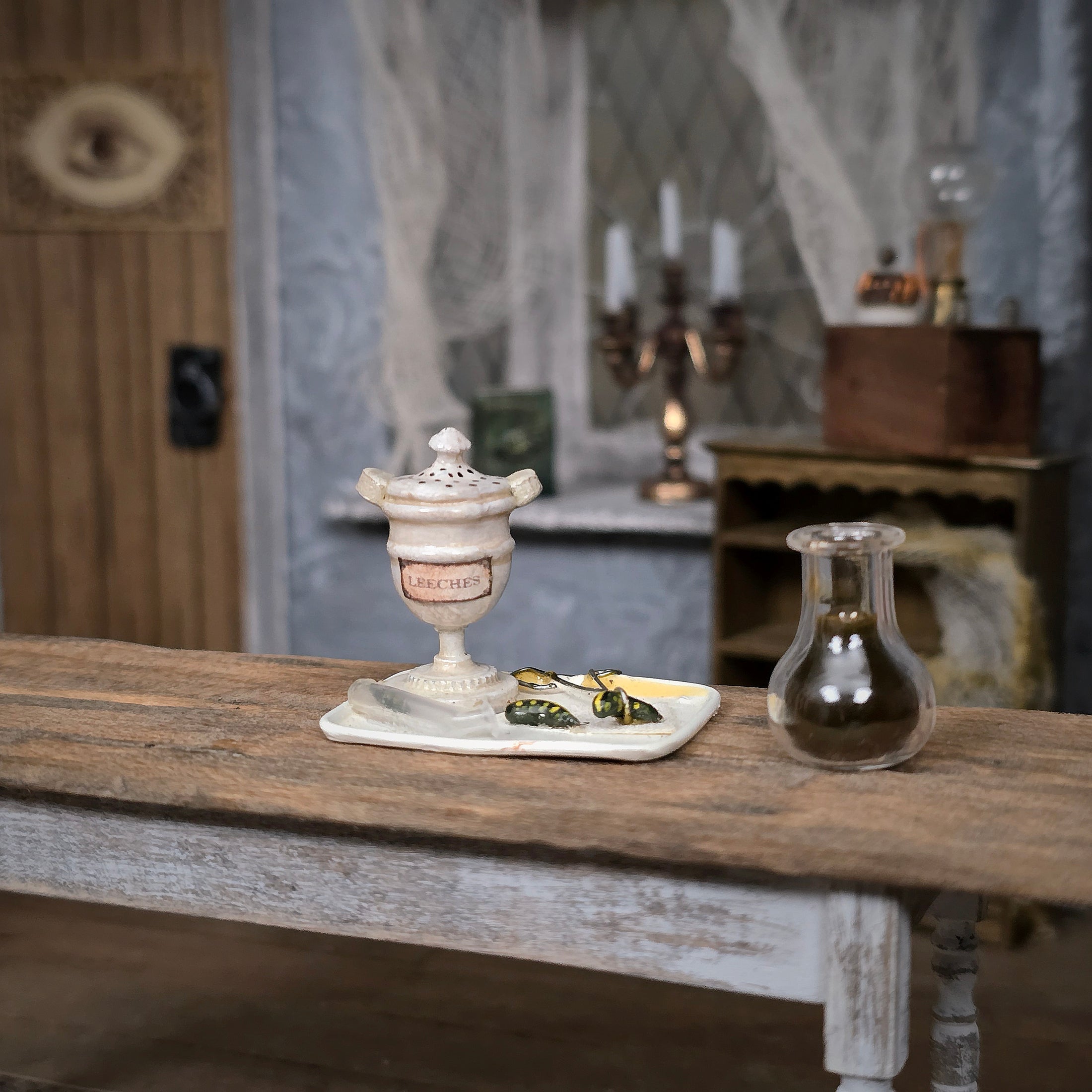Miniature Leeching Tray and Blood Carafe by Coursien and Dudley