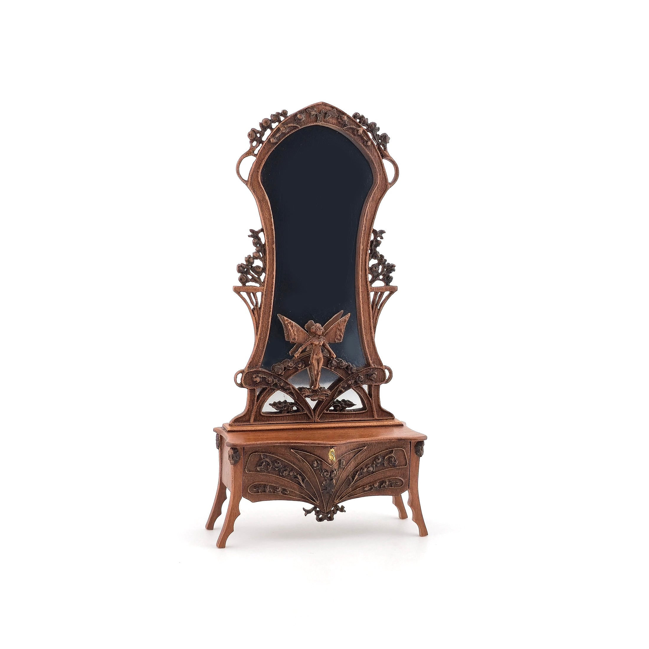 Cristina Noriega Hand-Carved Art Nouveau Fairy Mirror in 1:12 Scale
