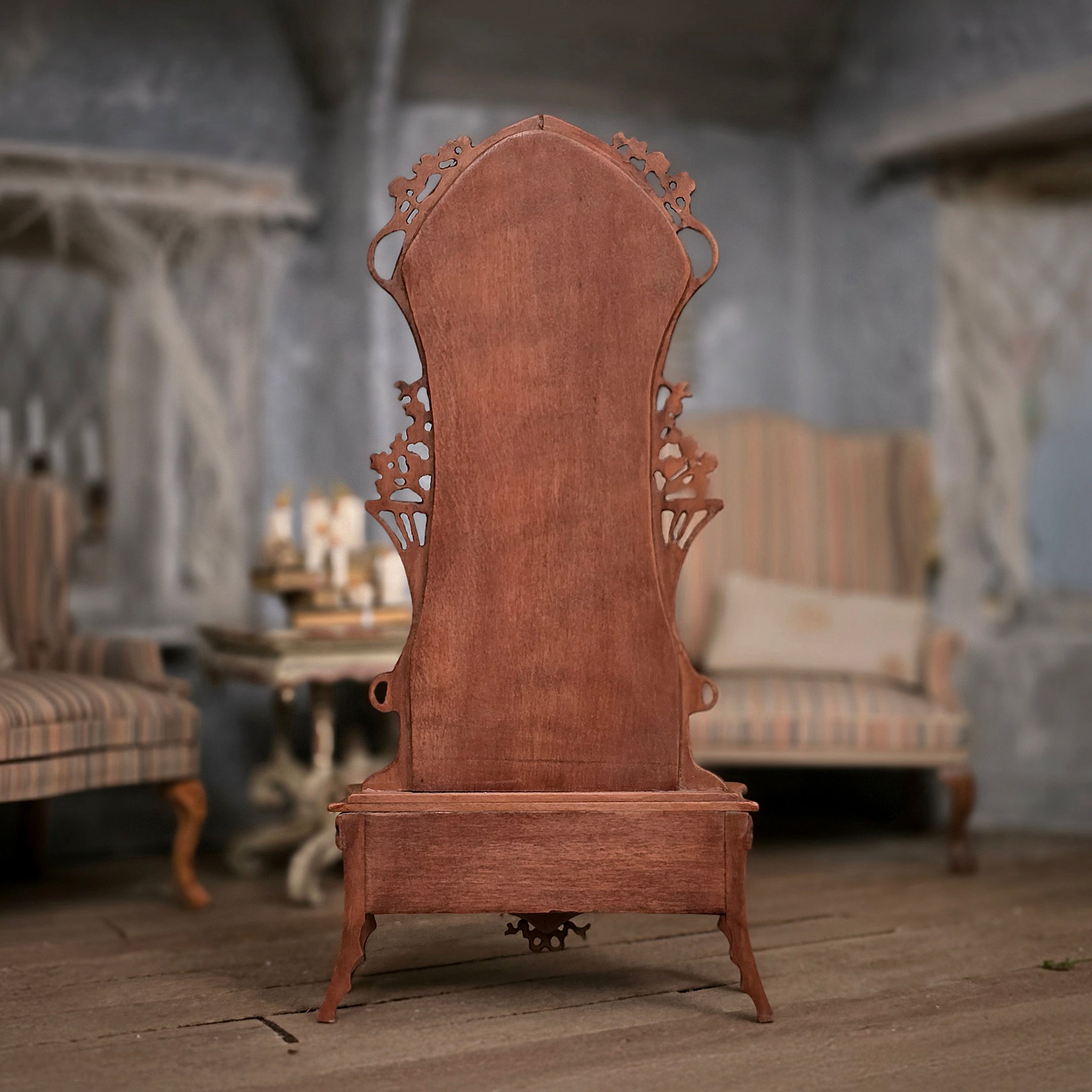 Cristina Noriega Hand-Carved Art Nouveau Fairy Mirror in 1:12 Scale