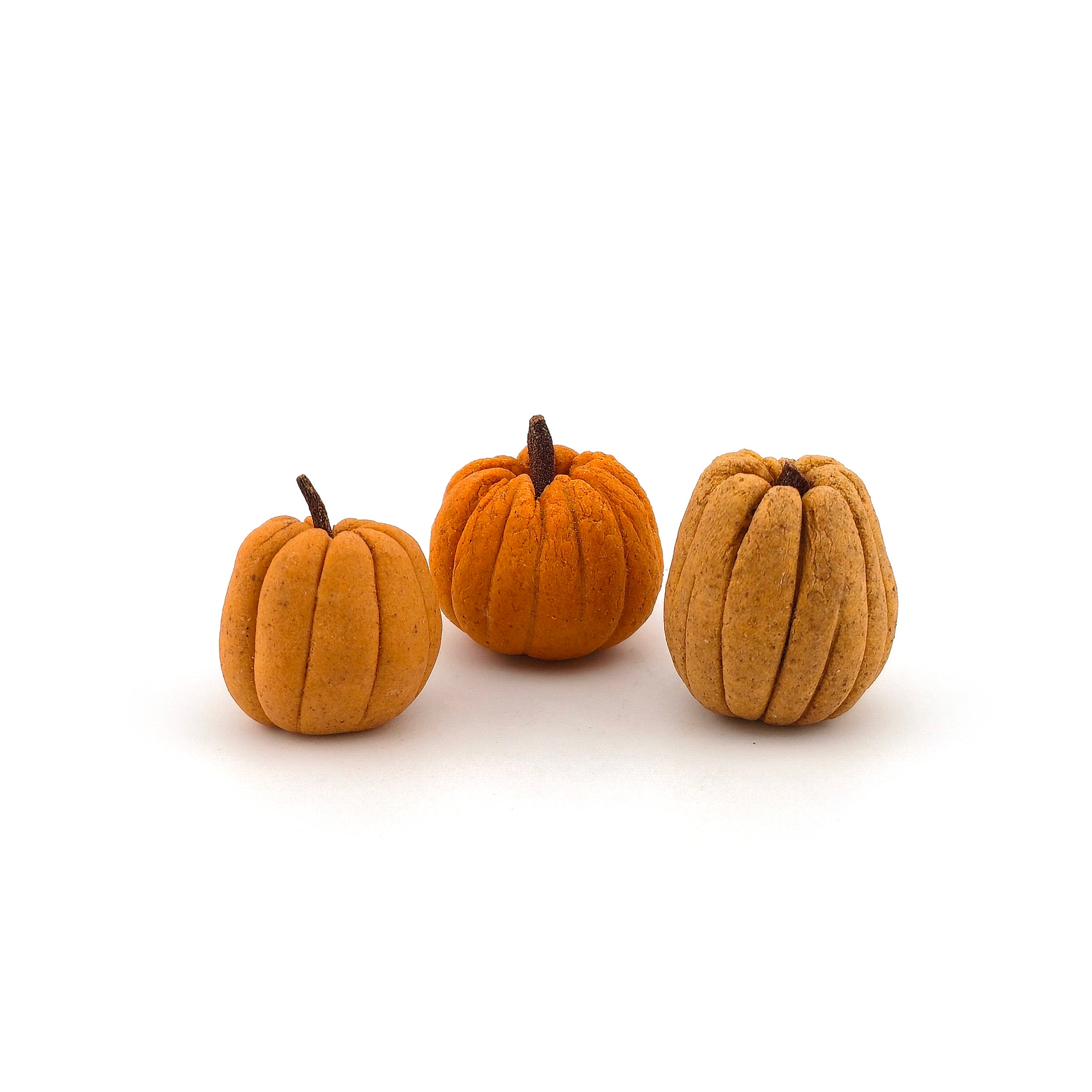 Hand-Sculpted Clay Pumpkin Trio  1:12 Scale Halloween Miniatures