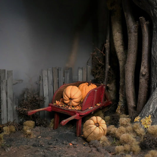 Hand-Sculpted Clay Pumpkin Trio  1:12 Scale Halloween Miniatures