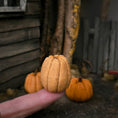 Load image into Gallery viewer, Hand-Sculpted Clay Pumpkin Trio  1:12 Scale Halloween Miniatures

