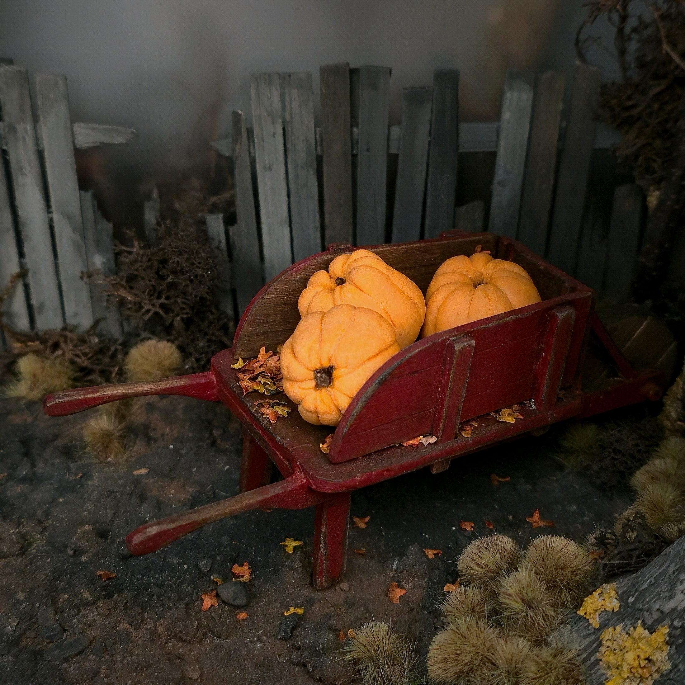 Hand-Sculpted Orange Pumpkin Trio Dollhouse Miniatures in 1:12 Scale