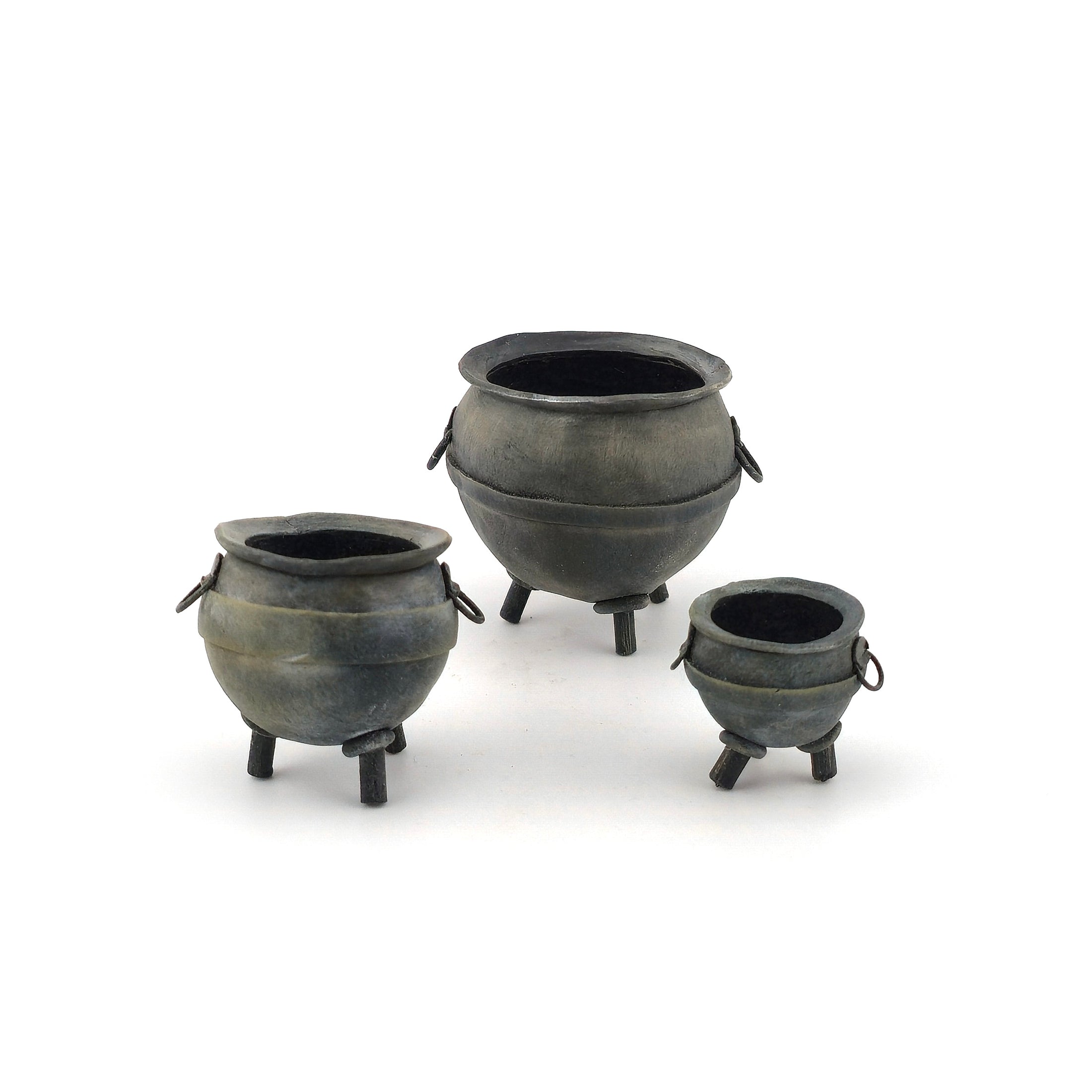 Georgia Marfels Clay Halloween Cauldron Trio Dollhouse Miniatures