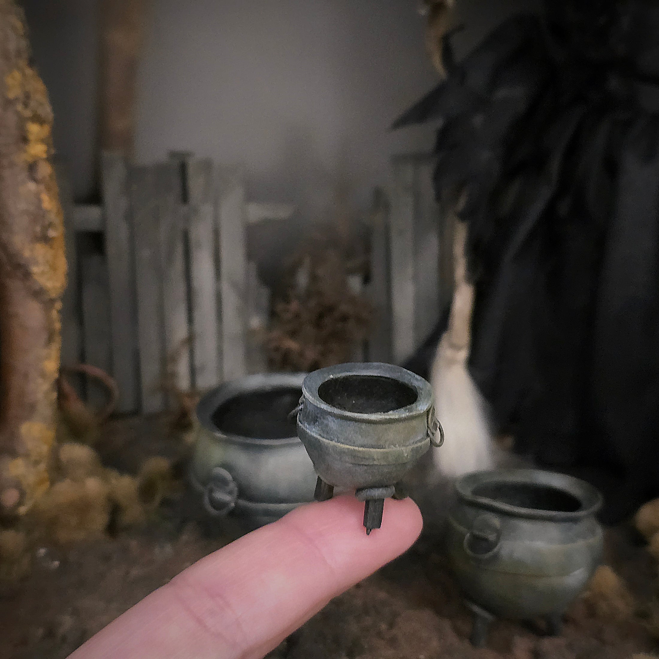 Georgia Marfels Clay Halloween Cauldron Trio Dollhouse Miniatures
