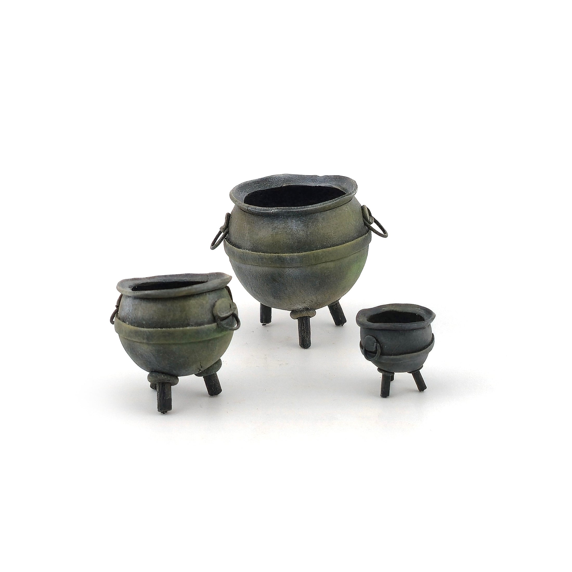 Georgia Marfels Hand-Sculpted Witch's Cauldron Set in 1:12 Scale
