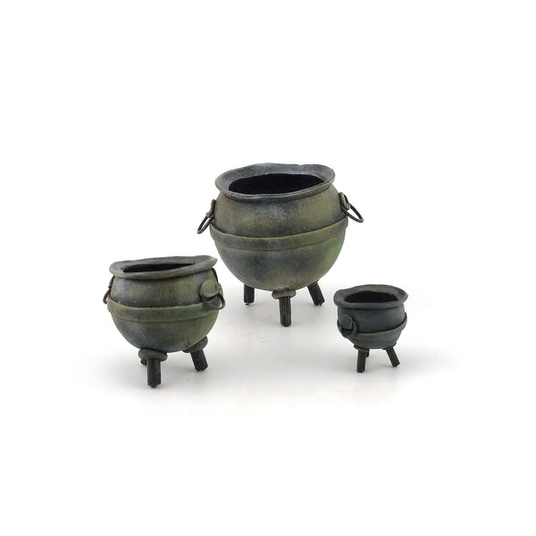 Georgia Marfels Hand-Sculpted Witch's Cauldron Set in 1:12 Scale