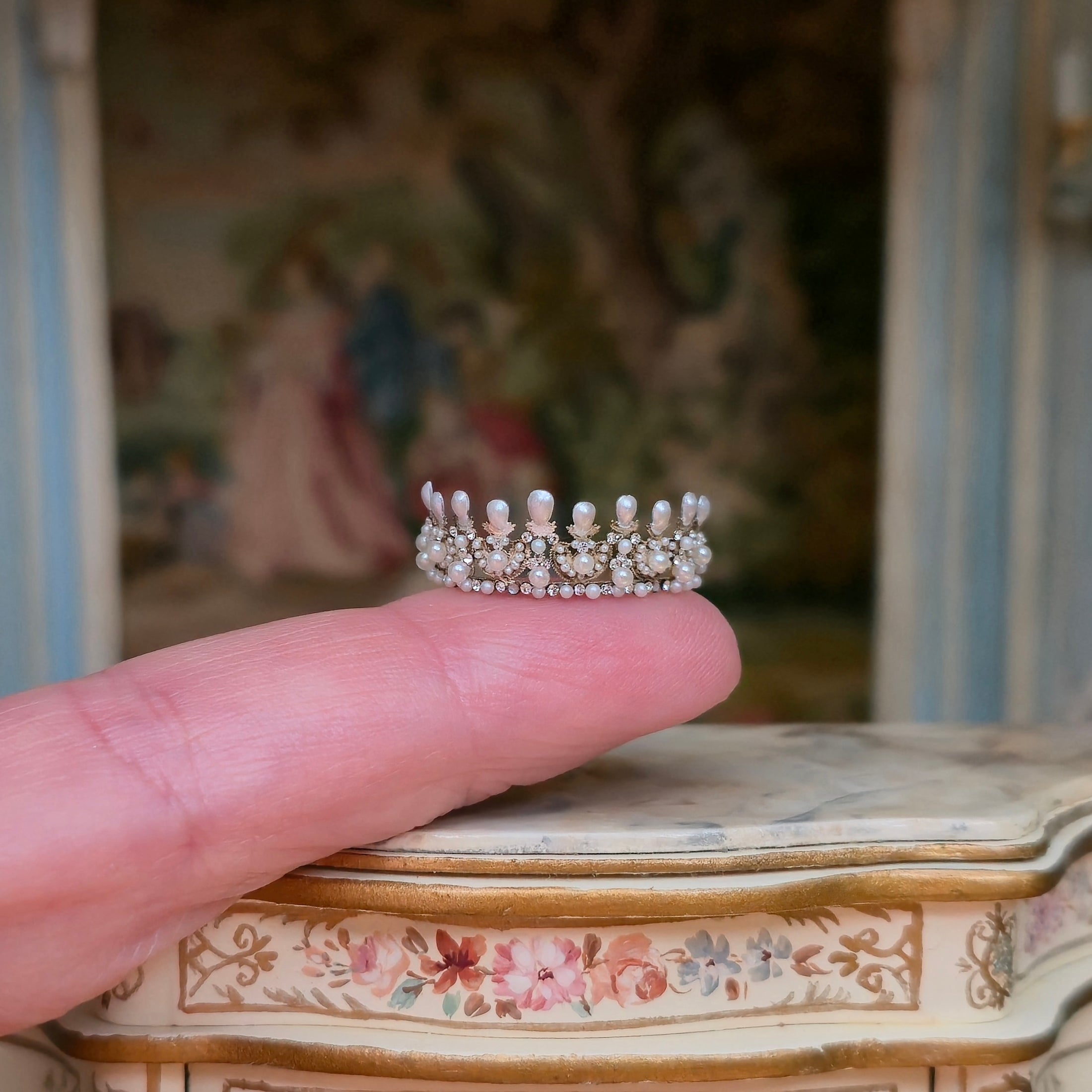 Sun Lemmens Dainty Sterling, Crystal Rhinestone & Pearl Wearable Crown