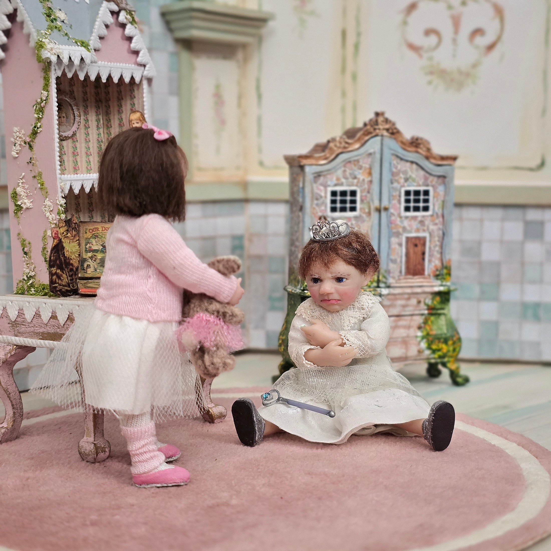 Catherine Muniere Grumpy Little Princess Girl Dollhouse Doll Sculpted Clay