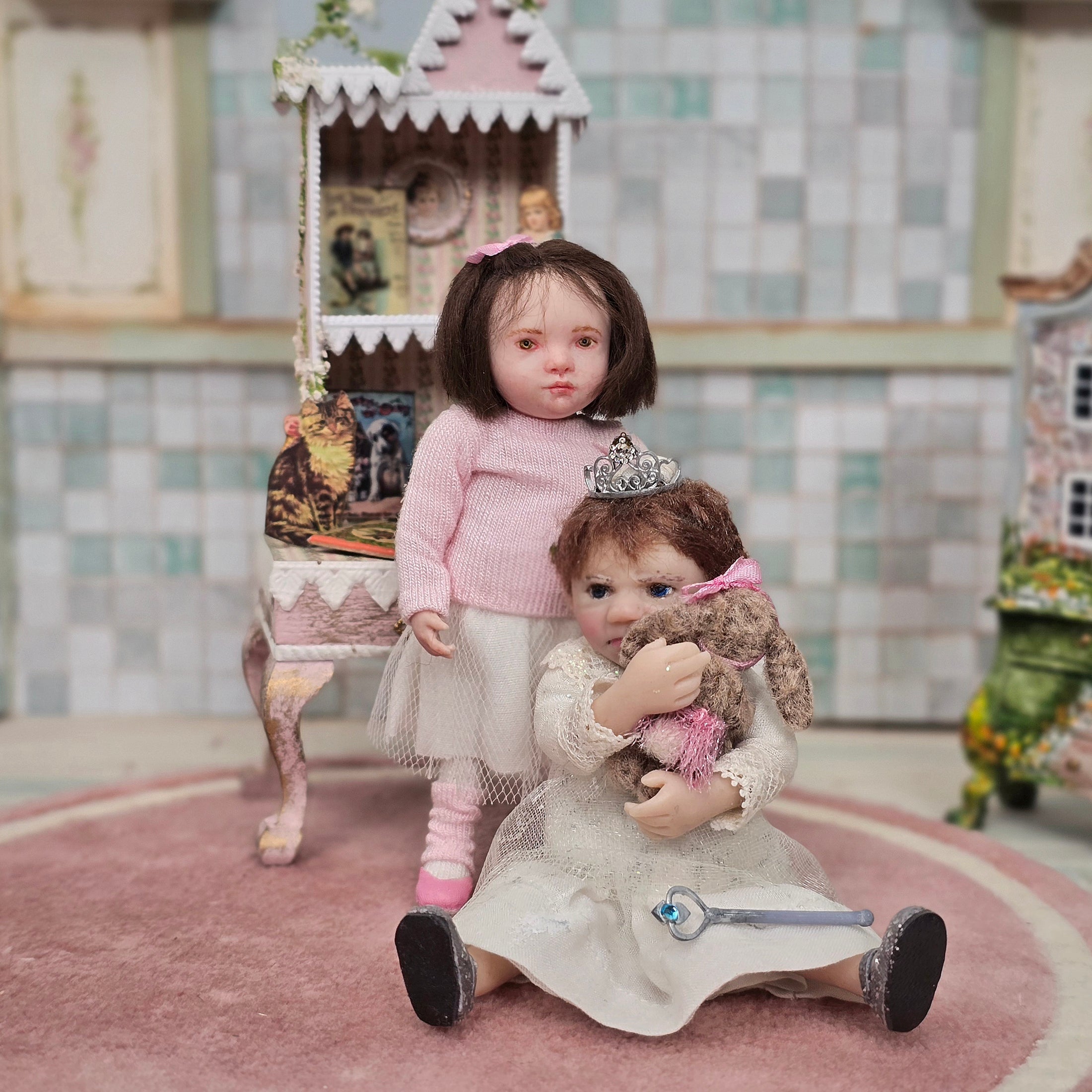Catherine Muniere Grumpy Little Princess Girl Dollhouse Doll Sculpted Clay