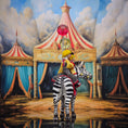 Load image into Gallery viewer, Maureen Thomas OOAK Circus Zebra with Two Child Clown Dolls & Balloons
