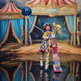 Load image into Gallery viewer, Maureen Thomas Circus Giraffe with Child Clown & Balloon 1:12 Dollhouse Miniature
