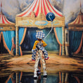 Load image into Gallery viewer, Maureen Thomas Circus Giraffe with Child Clown & Balloon 1:12 Dollhouse Miniature
