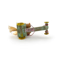 Load image into Gallery viewer, Le Coffre d’Emilie Mohair Teddy Bear Mint Go-Kart Racer with Yellow Wheels
