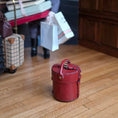Load image into Gallery viewer, Vintage Victorian Leather Hat Box with Floral Fabric Lining 1:12
