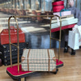 Load image into Gallery viewer, Functional Plaid Wool & Leather Suitcase with “Hotel Property” Towel
