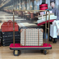 Load image into Gallery viewer, Functional Plaid Wool & Leather Suitcase with “Hotel Property” Towel
