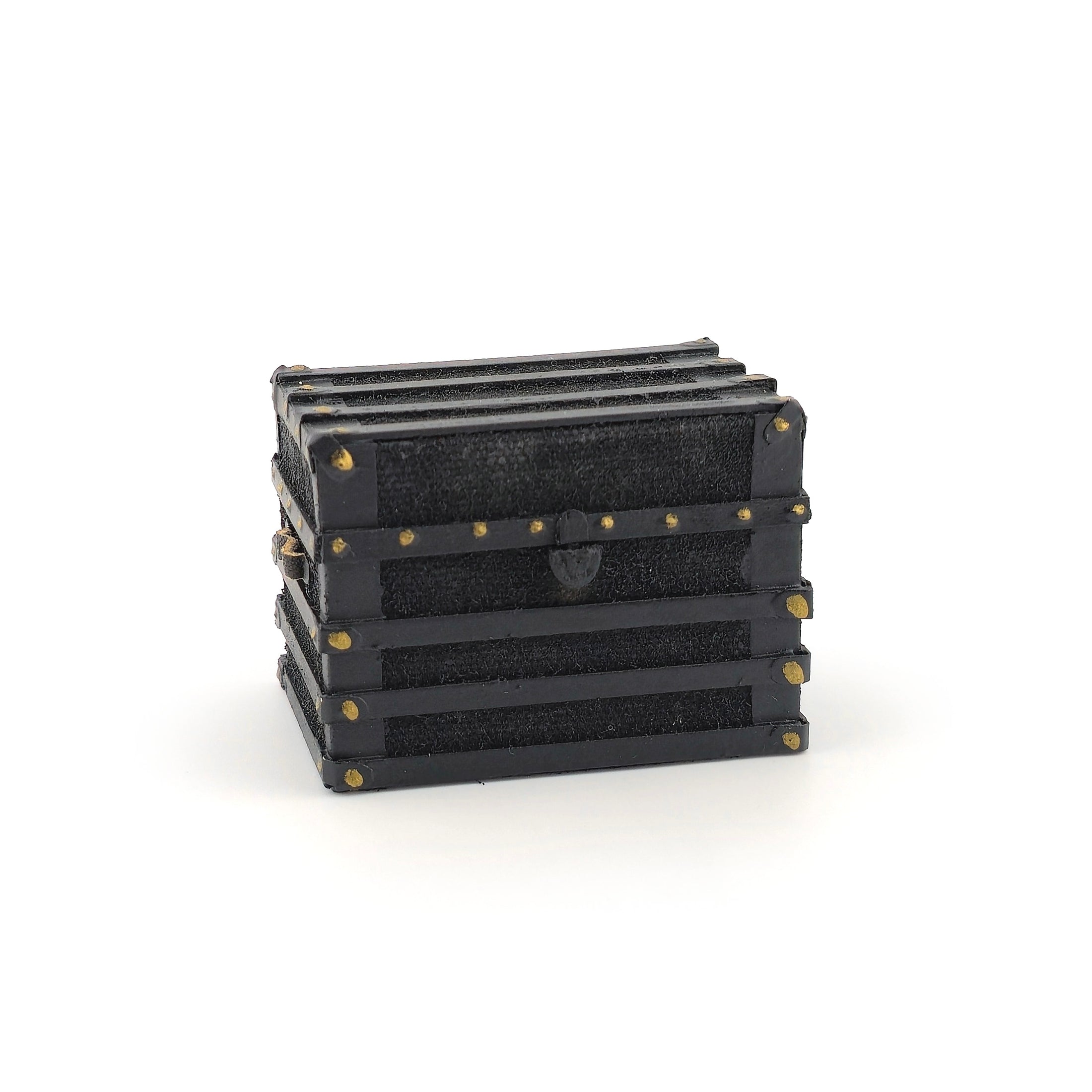 Nancy Summers Vintage Black Miniature Steamer Trunk 1988