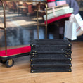 Load image into Gallery viewer, Nancy Summers Vintage Black Miniature Steamer Trunk 1988
