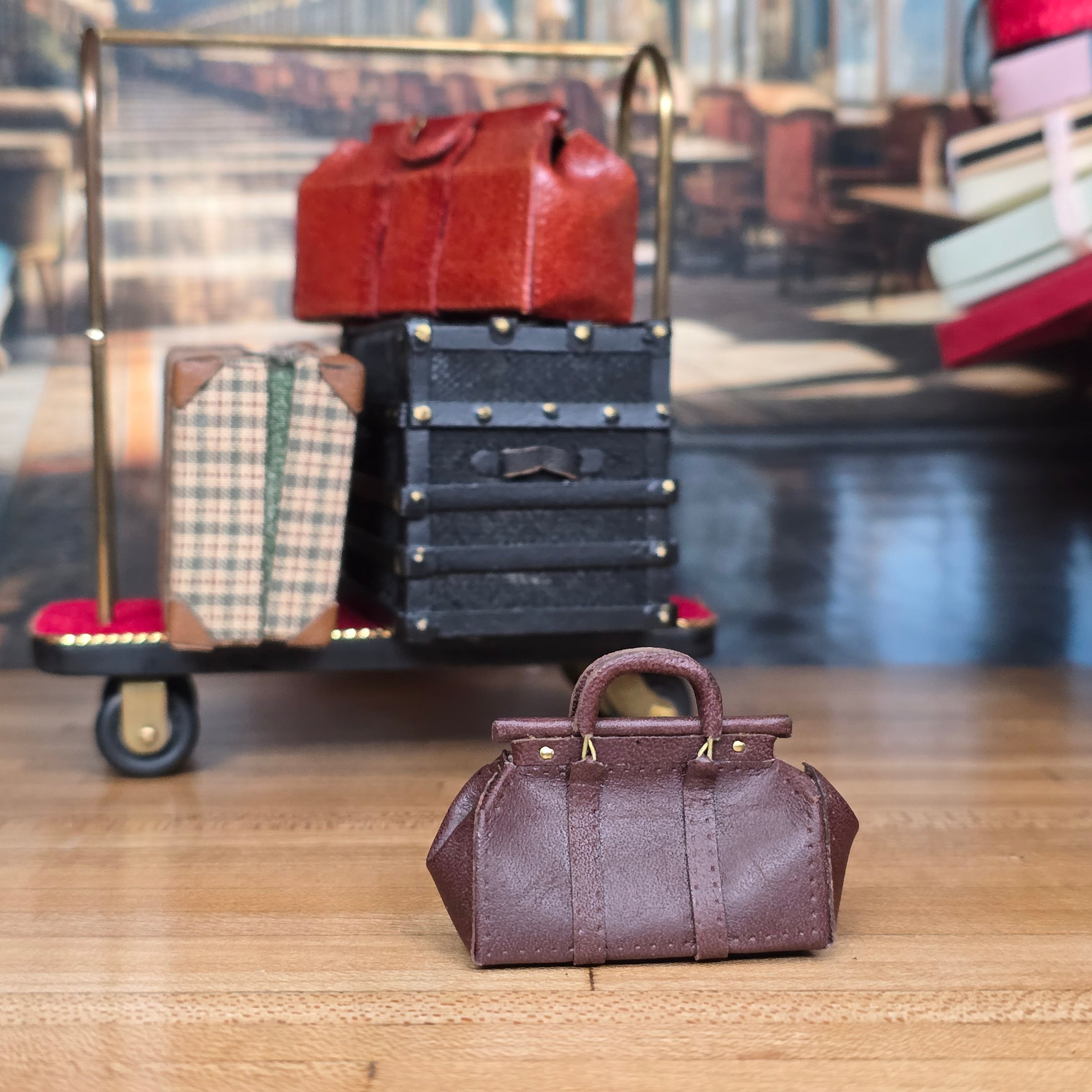 Miniature Leather Doctor’s Bag or Gentleman’s Travel Bag