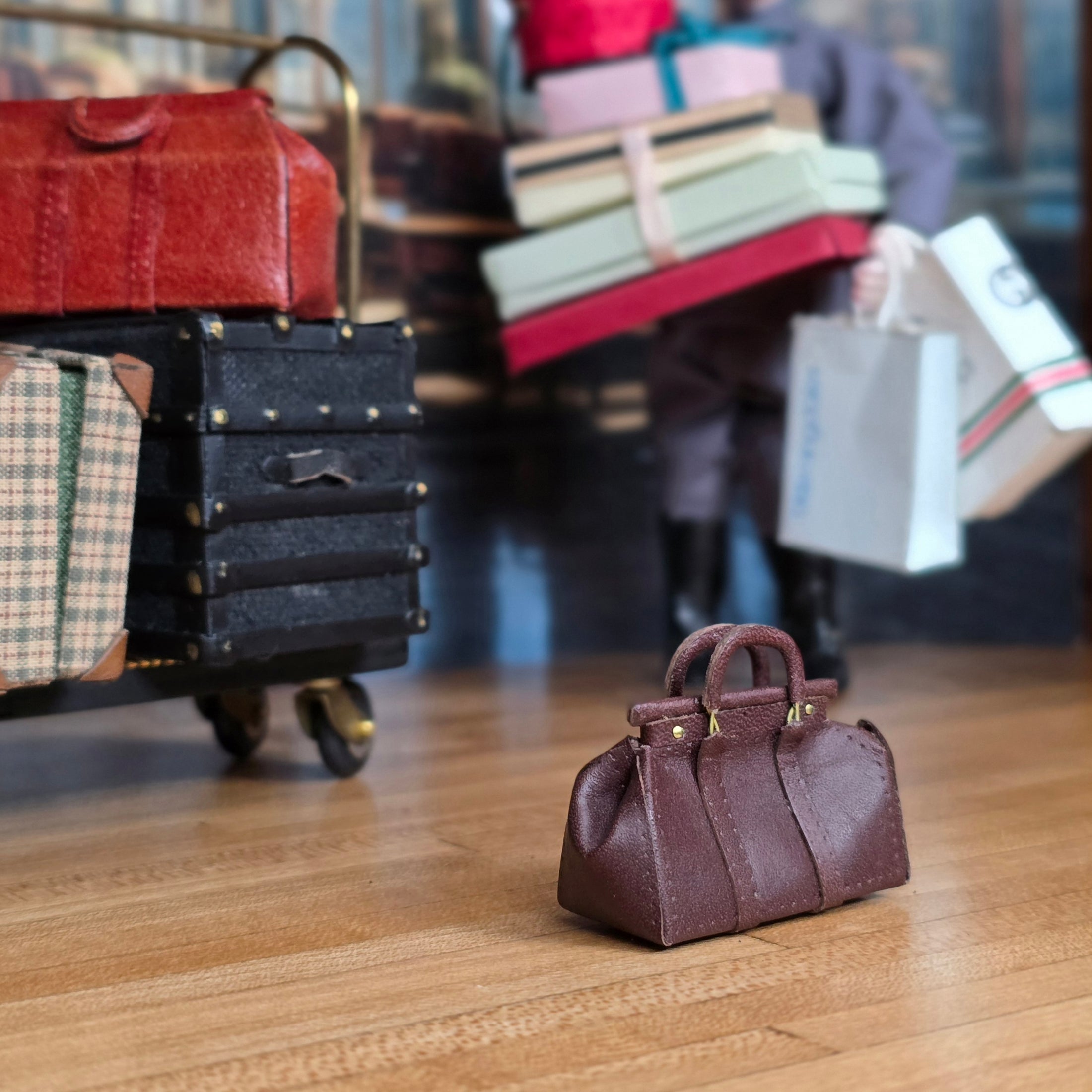 Miniature Leather Doctor’s Bag or Gentleman’s Travel Bag