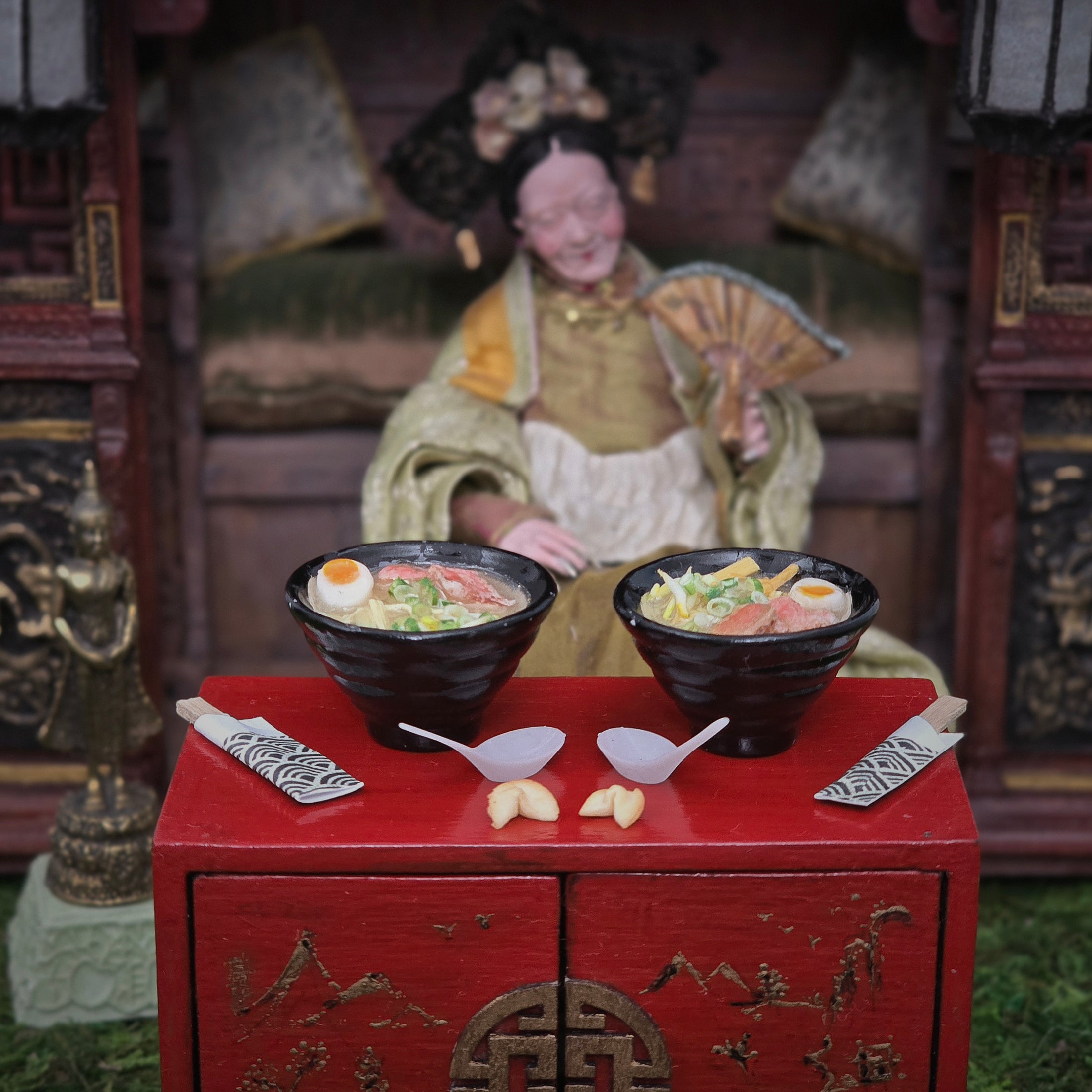 Artisan Ramen Dinner for Two with Chopsticks, Spoons & Fortune Cookies