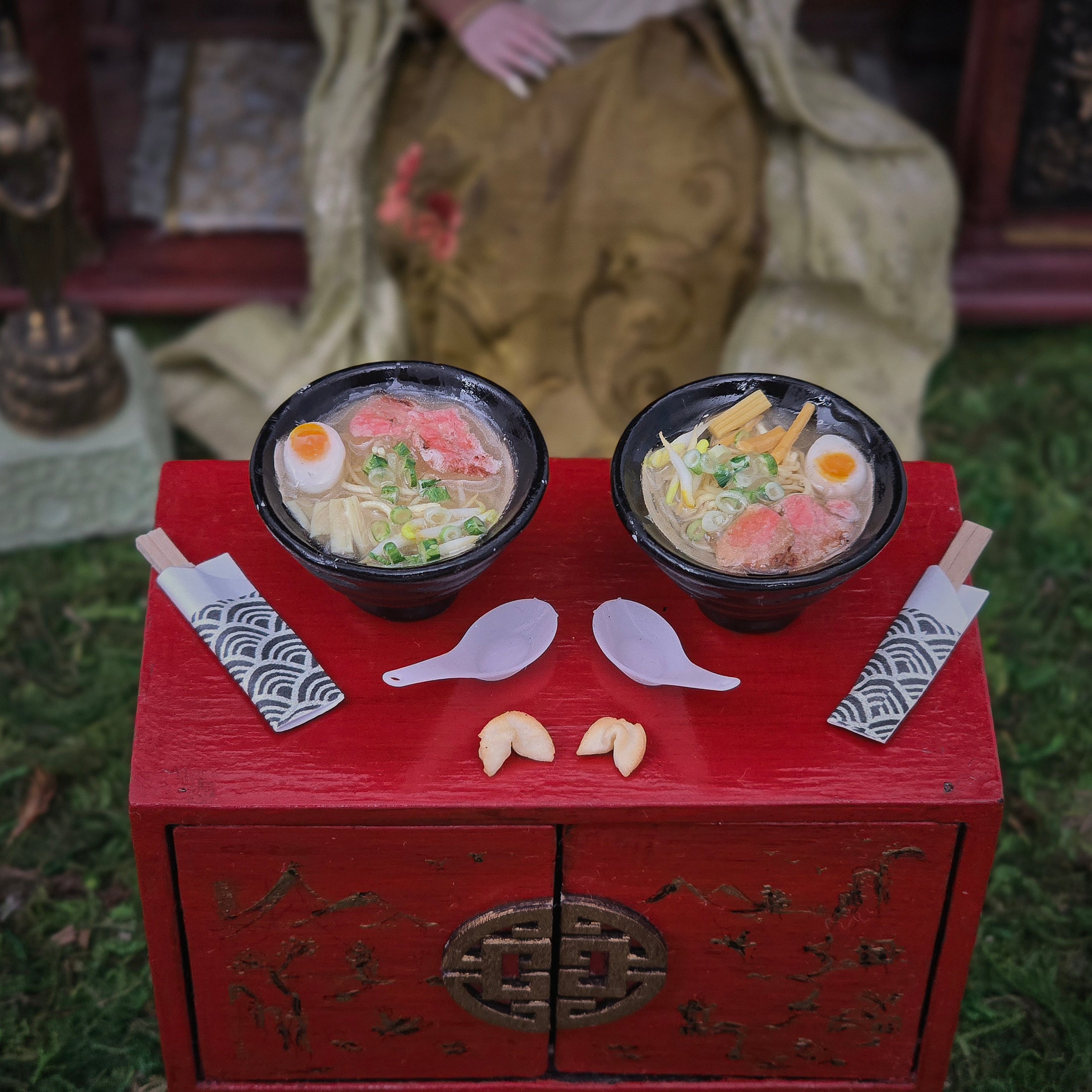Artisan Ramen Dinner for Two with Chopsticks, Spoons & Fortune Cookies