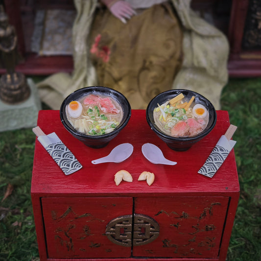 Artisan Ramen Dinner for Two with Chopsticks, Spoons & Fortune Cookies