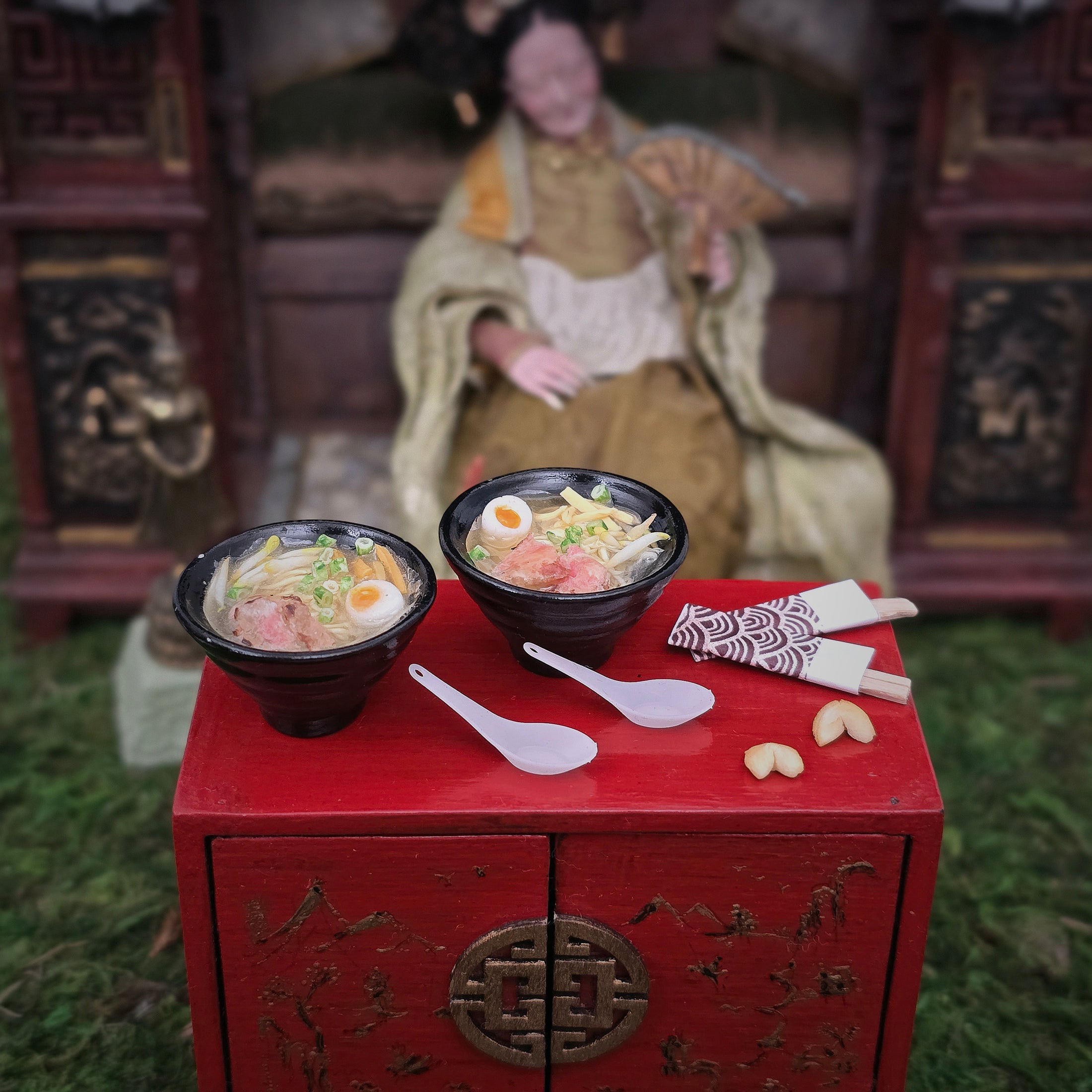 Artisan Japanese Ramen Dinner for Two with Chopsticks & Soup Spoons