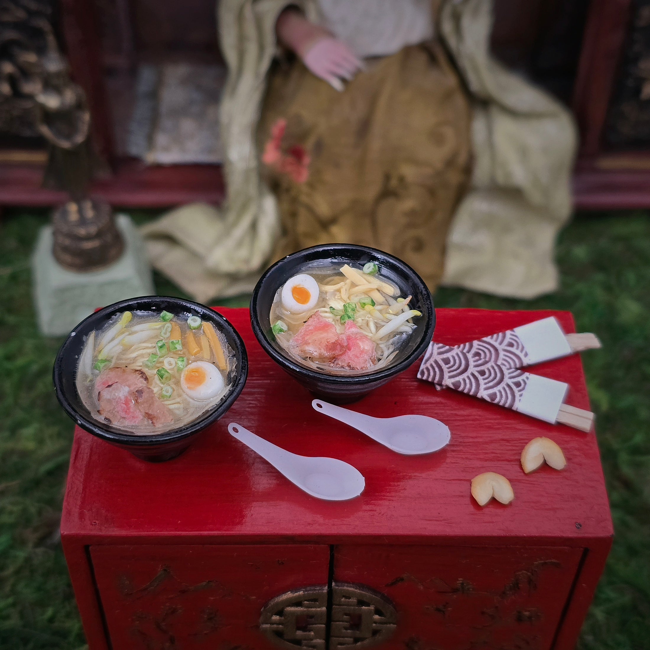 Artisan Japanese Ramen Dinner for Two with Chopsticks & Soup Spoons