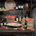 Load image into Gallery viewer, Artisan Miniature Autumn Wine Hutch Display with Grapes, Crates & French Labels
