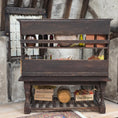 Load image into Gallery viewer, Artisan Miniature Autumn Wine Hutch Display with Grapes, Crates & French Labels
