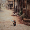 Load image into Gallery viewer, Aleah Klay OOAK Miniature Cowboy Mouse with Revolver & Western Outfit
