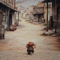 Load image into Gallery viewer, Aleah Klay OOAK Miniature Cowboy Mouse with Revolver & Western Outfit
