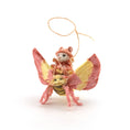 Load image into Gallery viewer, Aleah Klay Mouse Girl Riding Rosy Maple Moth Fantasy Sculpture with Lasso
