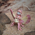 Load image into Gallery viewer, Aleah Klay Mouse Girl Riding Rosy Maple Moth Fantasy Sculpture with Lasso
