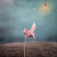 Load image into Gallery viewer, Aleah Klay OOAK “When Pigs Fly” Mother Pig with Twin Piglets Fantasy Sculpture
