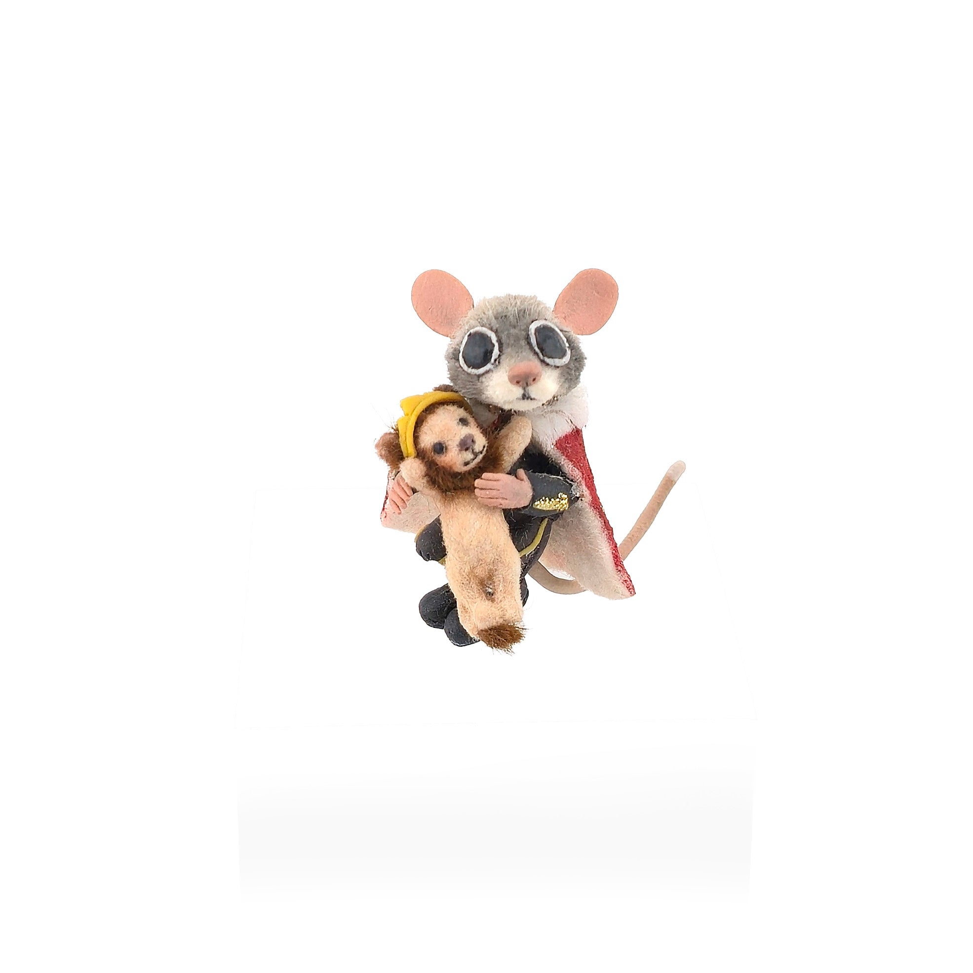 Aleah Klay OOAK Nutcracker-Inspired Mouse King with Tiny Crowned Lion Toy